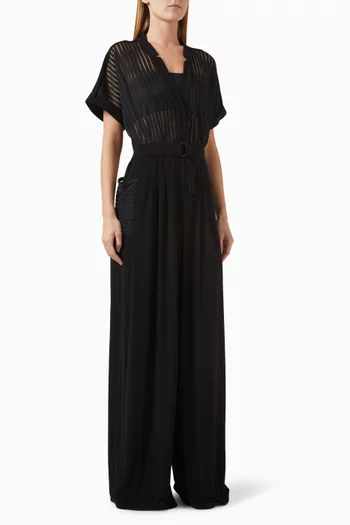Geralyn Jumpsuit in Mesh & Poly-lycra