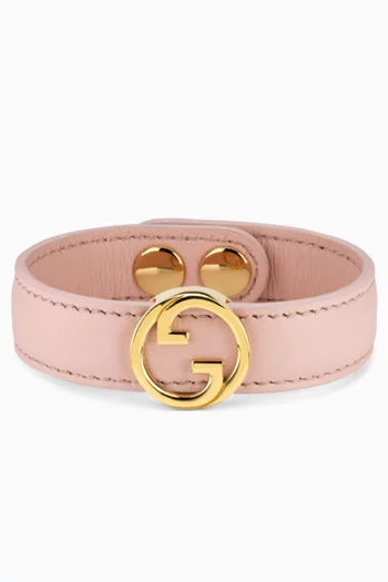 Round Interlocking G Bracelet in Leather
