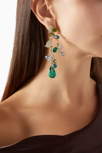 Emerald Triteia Earrings in 18kt Yellow Gold Vermeil