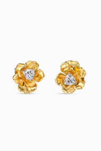 Reine De Soleil Earrings in 24kt Yellow Gold PVD
