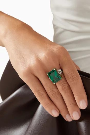 Emerald Cinderella Ring in 18kt Gold Vermeil