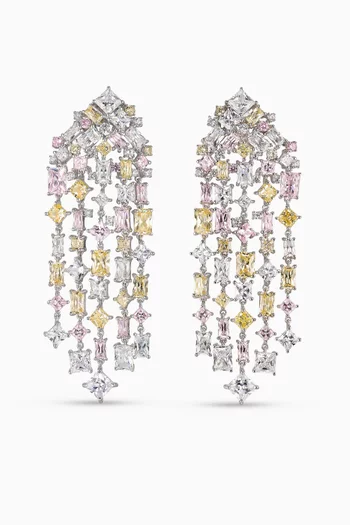 Candy Cascade Diamond Earrings in 18kt White Gold Vermeil