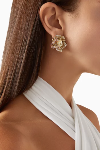Canary Peony Earrings in 18kt Gold Vermeil