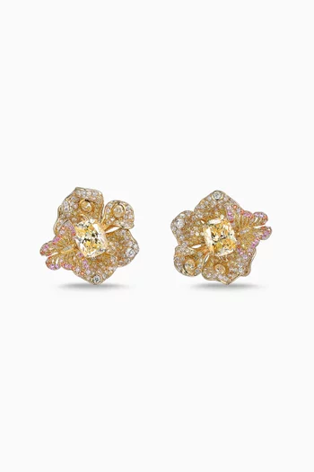Canary Peony Earrings in 18kt Gold Vermeil