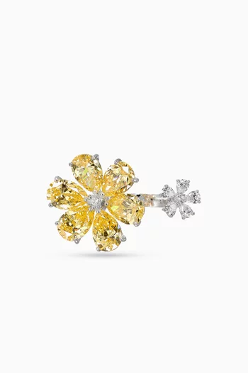 Daisy Diamond Marguerite Ring in 18kt White Gold Vermeil