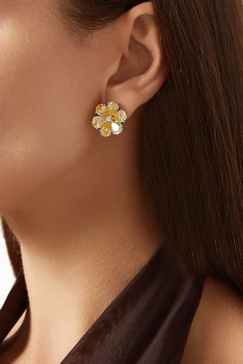 Marguerite Daisy Earrings in 18kt White Gold Vermeil