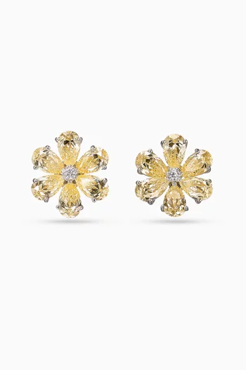 Marguerite Daisy Earrings in 18kt White Gold Vermeil