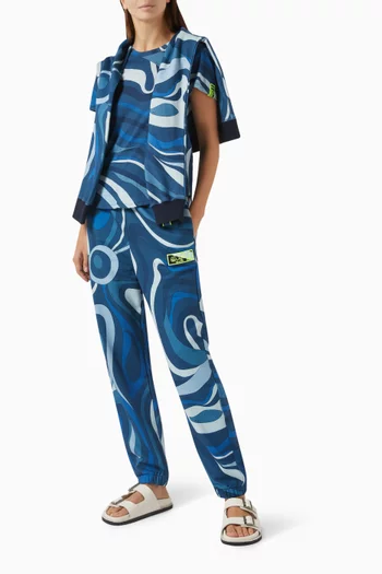 Allover-print Flamed T-Shirt in Jersey