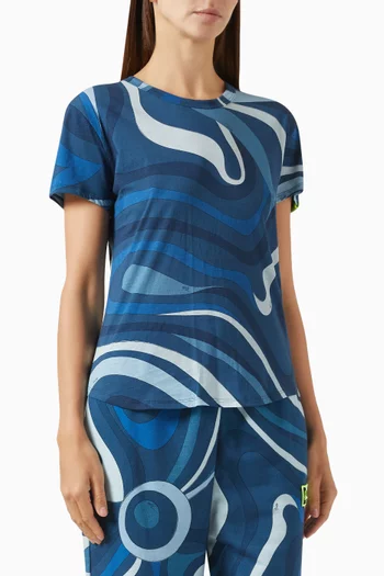 Allover-print Flamed T-Shirt in Jersey