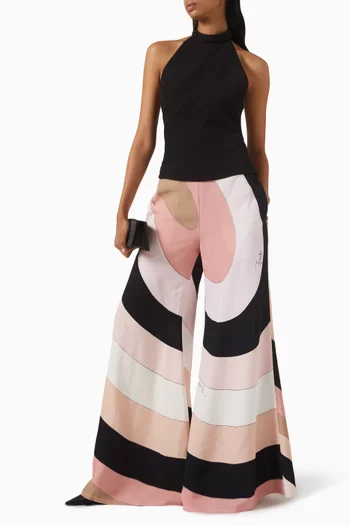 Iride-print Halterneck Jumpsuit in Viscose