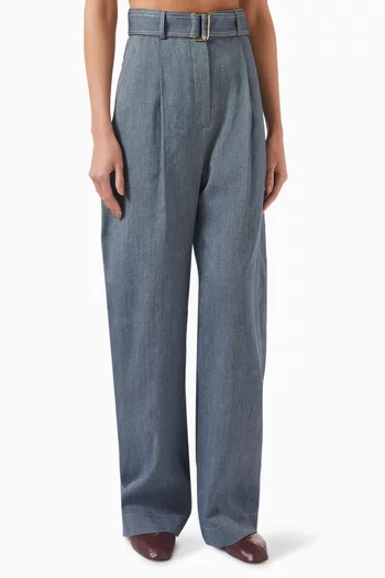 Pleated Barrel Pants