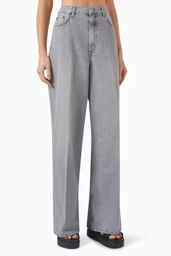 Tide Wide-leg Jeans in Cotton-denim