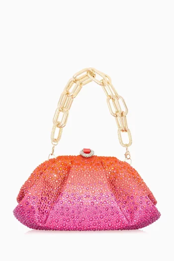 Gradient Caviar Gemma clutch in Crystal