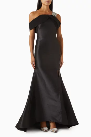 Embellished Mermaid Gown in Mikado