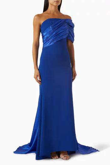 Off-shoulder Gown in Organza
