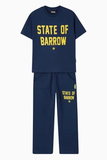 بنطال رياضي صوف قطني بطبعة شعار الماركة