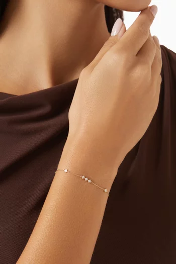 Tilted Squares Diamond Chain Bracelet in 18kt Gold