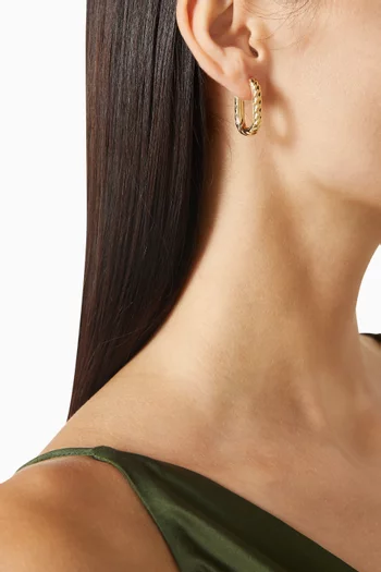 أقراط ماديسون بتصميم سلسلة ذهب عيار 18‏