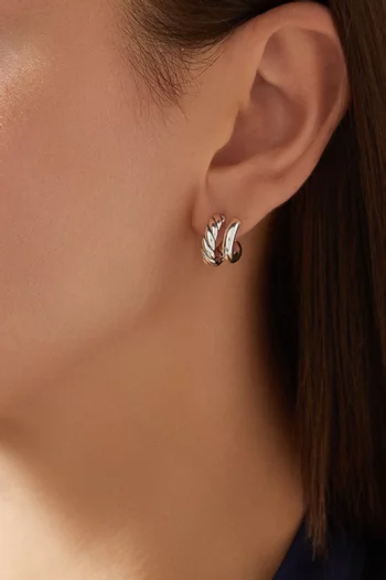 DY Mercer® Double Hoop Huggie Earrings in Sterling Silver