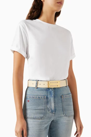 Jumbo Frame Belt in Grained Leather