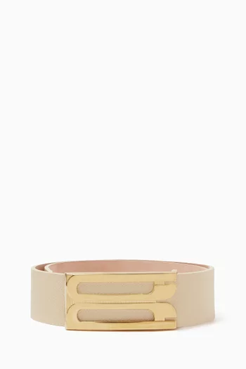 Jumbo Frame Belt in Grained Leather