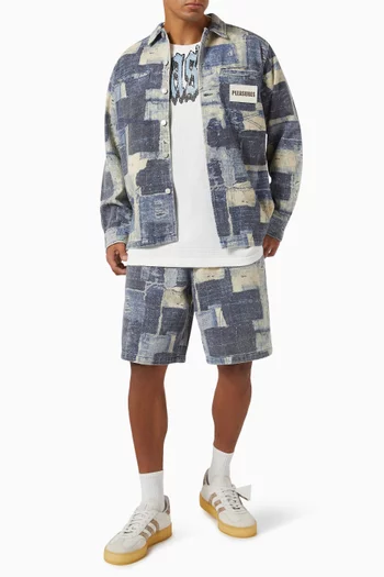 Boro Baggy Shorts in Cotton Twill