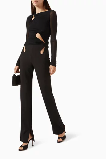 The Kallie Cut-out Pants in Mesh
