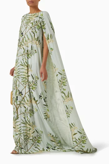 Minnie Embellished Cape Dress