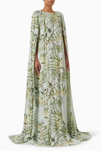 Minnie Embellished Cape Dress