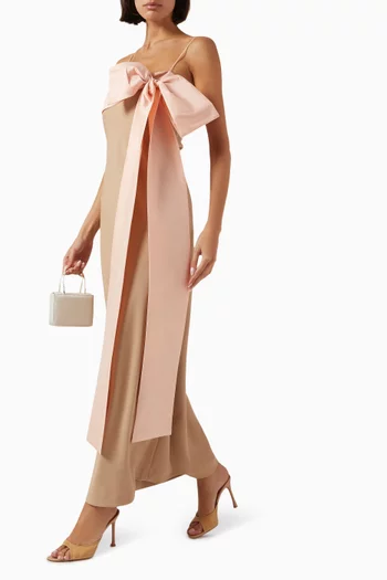 Bart Bow Maxi Dress in Crepe