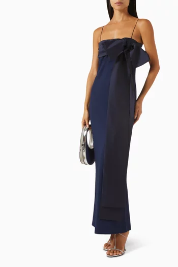 Bart Bow Maxi Dress in Crepe