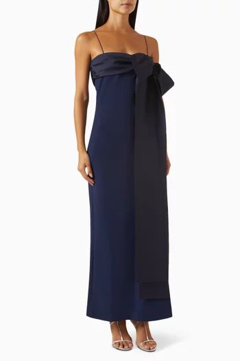 Bart Bow Maxi Dress in Crepe