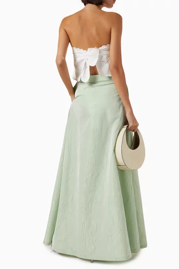 Embroidered Bustier Petit Beurre Top in Cotton