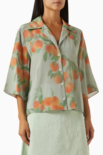 Peachtree-print Shirt in Silk