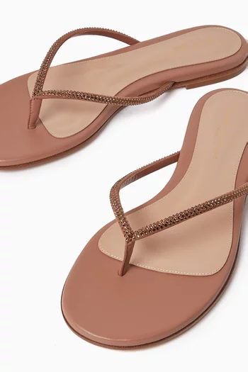 India Crystal-embellished Flats in Nappa Leather