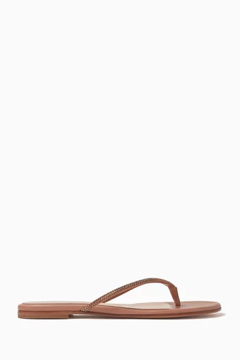 India Crystal-embellished Flats in Nappa Leather