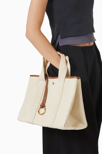 Medium Traversée Tote Bag in Oxford Canvas