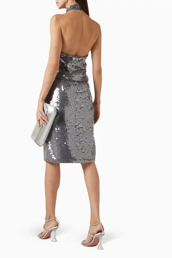 Sequin-embellished Halterneck Top