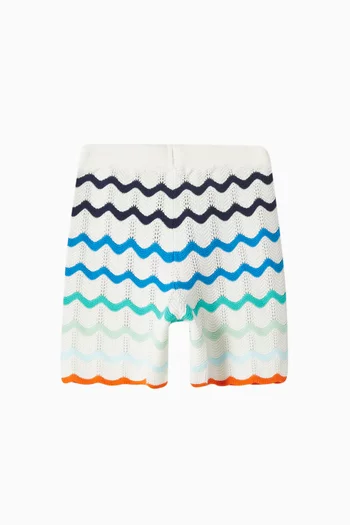 Gradient Wave Crochet Shorts