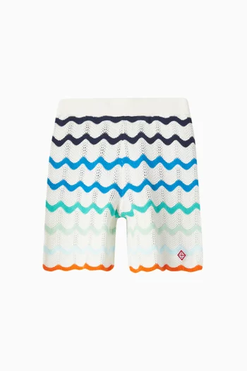 Gradient Wave Crochet Shorts