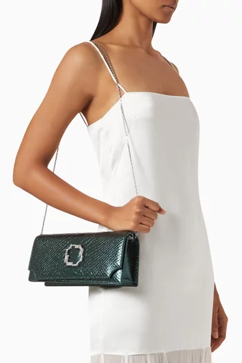 Vivien Clutch in Embossed Python-leather