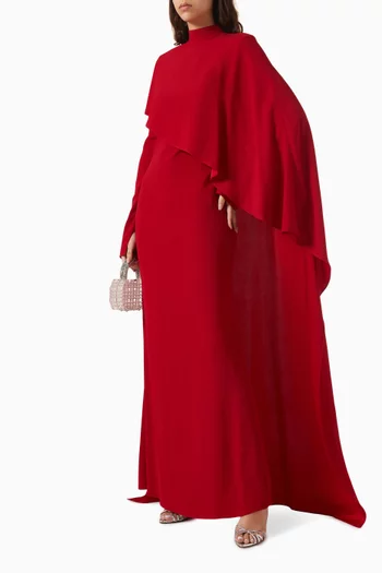 Carrington Cape Dress in Crepe Cady