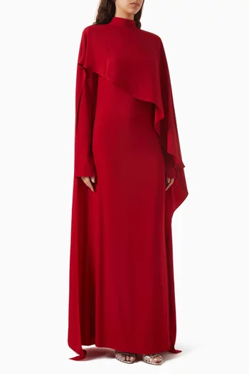 Carrington Cape Dress in Crepe Cady