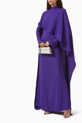 Carrington Cape Dress in Crepe Cady
