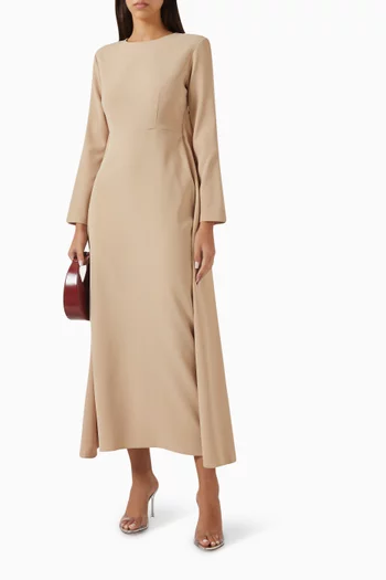 Two-tone Cape Dress in Crepe