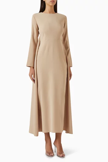 Two-tone Cape Dress in Crepe