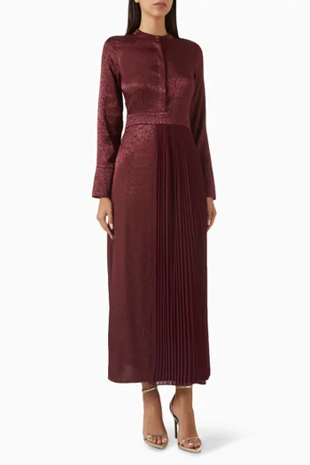 Pleated-detail Dress in Chiffon