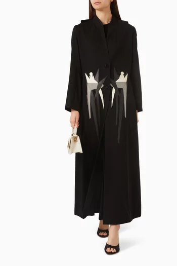Embroidered Button Abaya