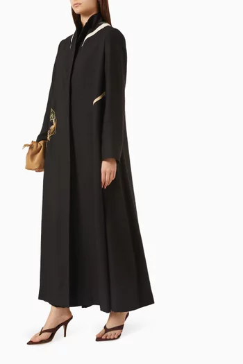 Coat-style Embroidered Abaya