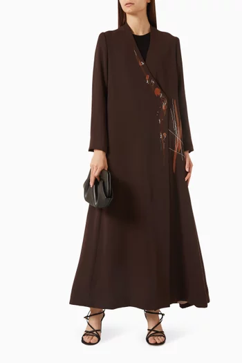 Embroidered Abaya in Crepe